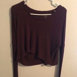Maroon Crop Sweater